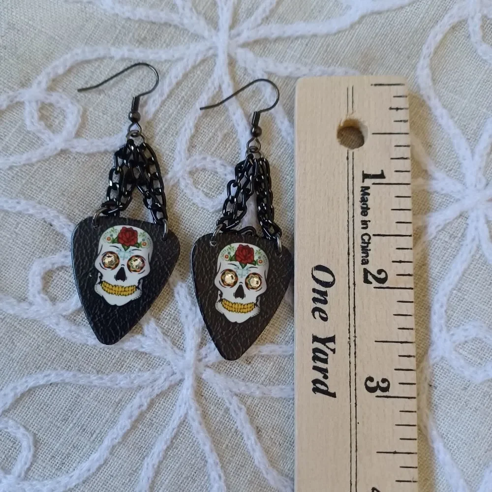 Guitar Pick Dangling Earrings